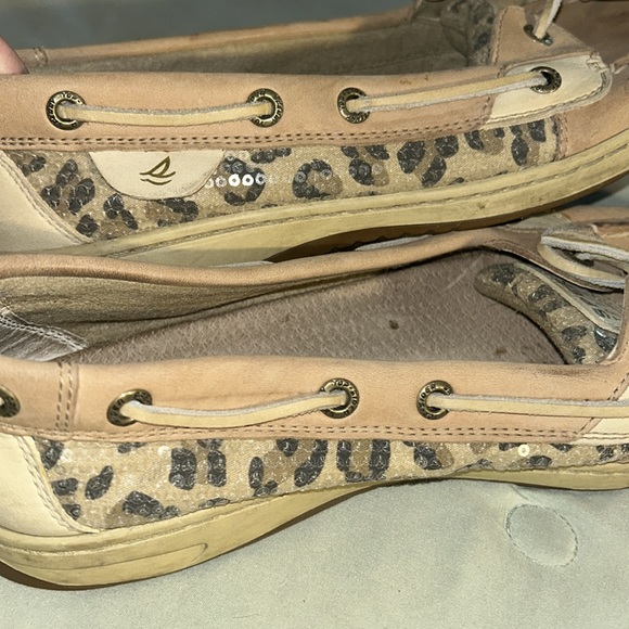 Sperry Top sider leopard print with sequins. Sz 9 - Picture 3 of 3